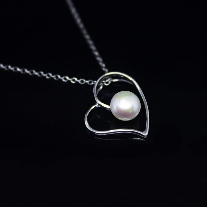 GIVA Love Heart Pendant Necklaces Link Chain for Women 925 Sterling Silver Hypoallergenic Silver, Birthday Anniversary Mother’s Day Jewelry Gift for Mom Women Girls (Pearl, Sterling Silver) (White Pearl Moon, Sterling Silver)