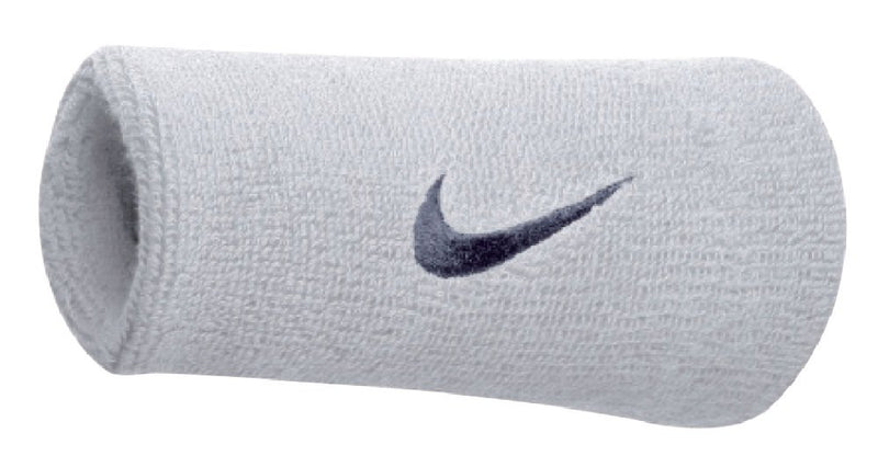 Nike Swoosh Doublewide Wristbands White/Obsidian