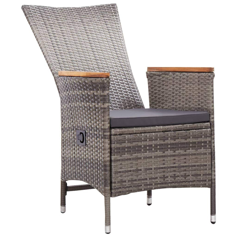 Vida Xl Poly Rattan Patio Chairs Set of 2 Cushions Water Resistant