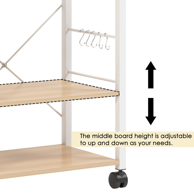 Sogesfurniture 3 Tier Kitchen Baker's Rack Microwave Stand Utility Cart Wheels