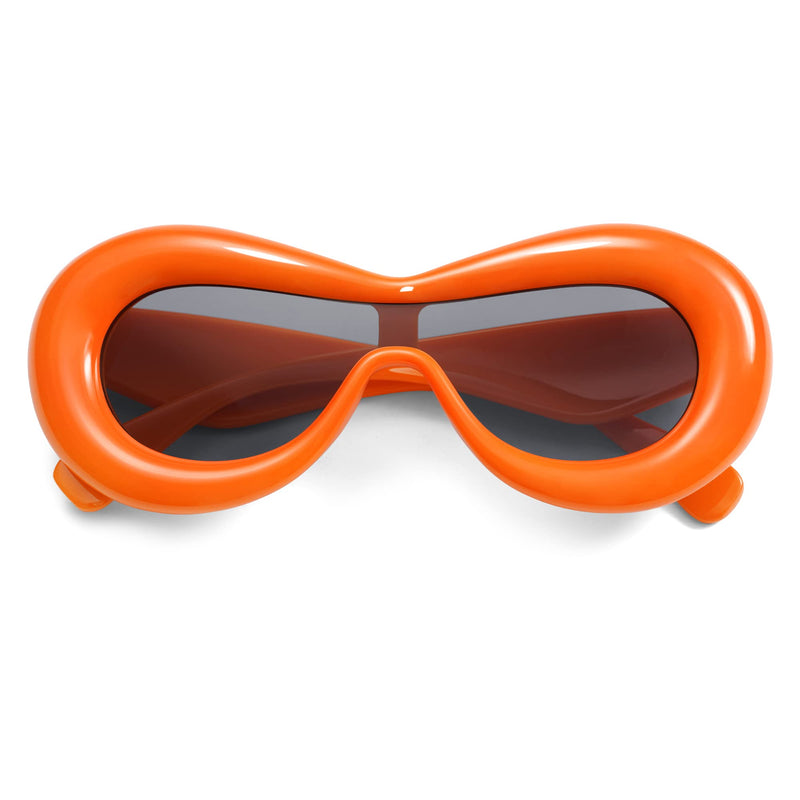 Vanlinker Oversized Thick Aviator Sunglasses - Orange