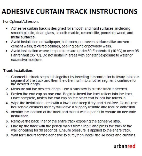 Self-Adhesive Curtain Track System for Walls and Ceilings 3m