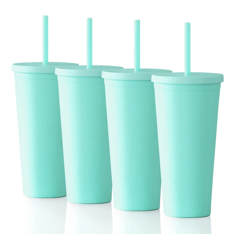 Strata Cups Acrylic Tumbler Set 22 Oz Pack of 4 Pastel Colors