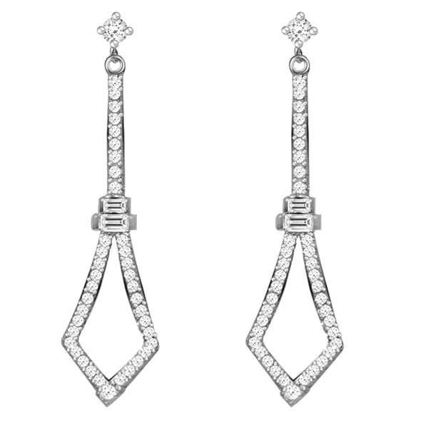 GIVA Hypoallergenic 925 Sterling Silver Spear Silver Earrings Zirconia Stone