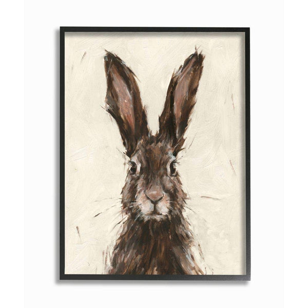 Stupell Industries Brown European Rabbit Hare Portrait Painting