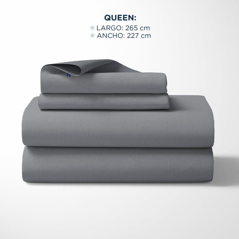 Nezt Queen Bed Sheet Set Dark Grey