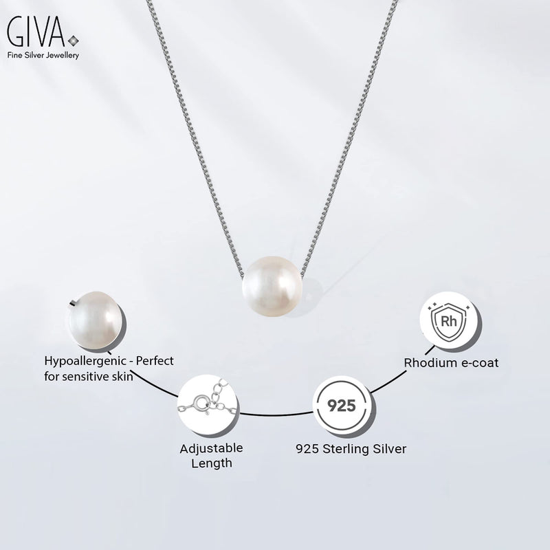 GIVA 925 Sterling Silver Necklace For Women Hypoallergenic Pendant And Freshwater