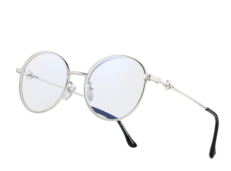 Readerest Slim Silver Blue Light Blocking Glasses Standard Size