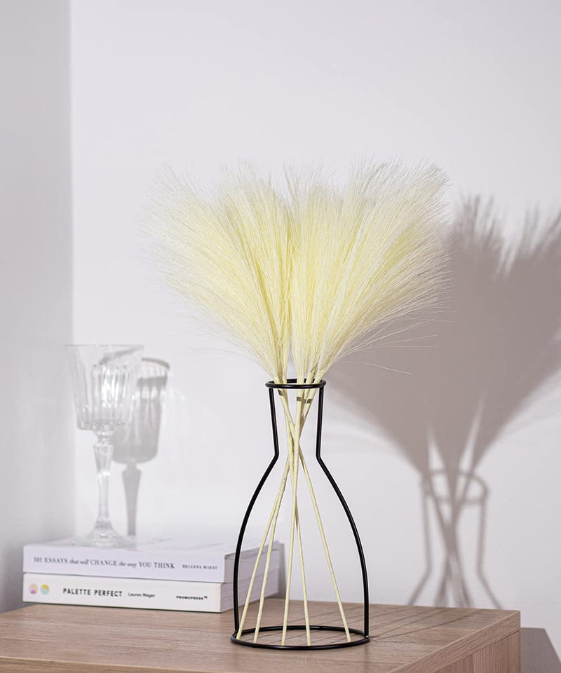 Artificial Pampas Grass With Vase 5 Faux Branches for Dried Florals