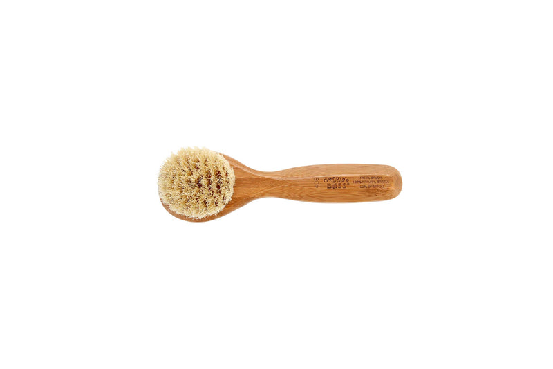 Natural Bristle Facial Cleansing Brush with Wood Handle 6.2 Inch