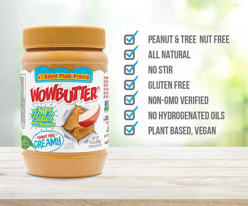 WOWBUTTER Soy Based Nut Free Butter Spread 17.6 Ounce Pack of 6