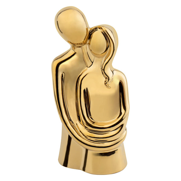 Notakia Hugging Couple Gold Statue Modern Romantic Home Office Decor