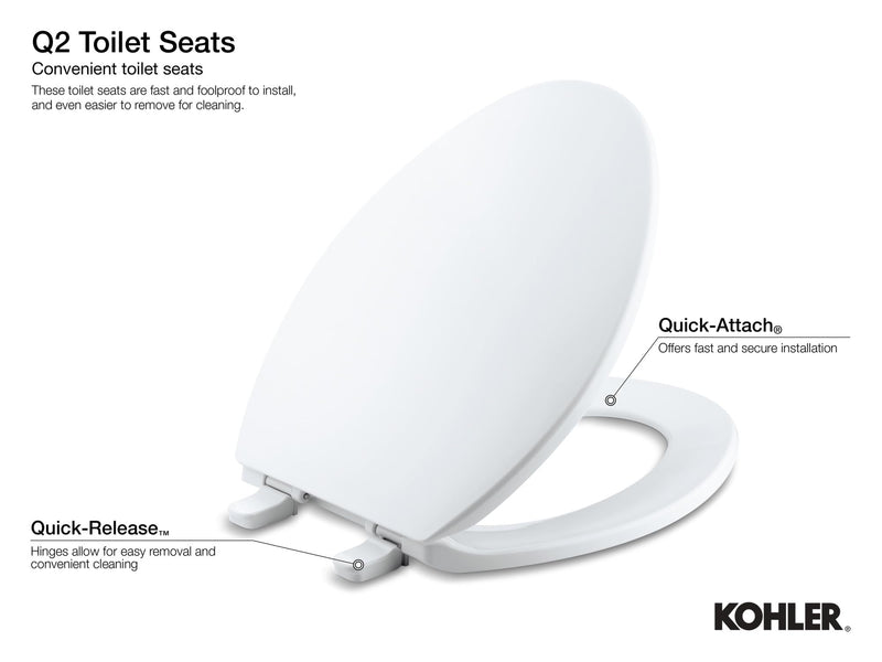 Kohler Round Front Toilet Seat with Quick-Release Hinges