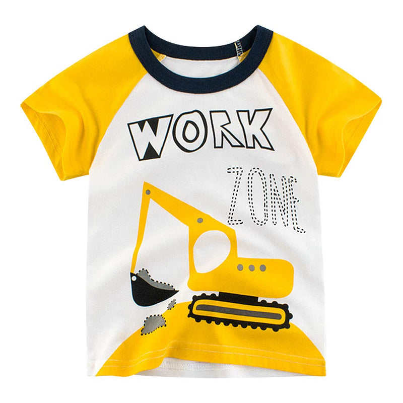 TABNIX Boys 4 Pack Excavator Short Crewneck T-Shirts Top Tee Size 2 to 7 Years