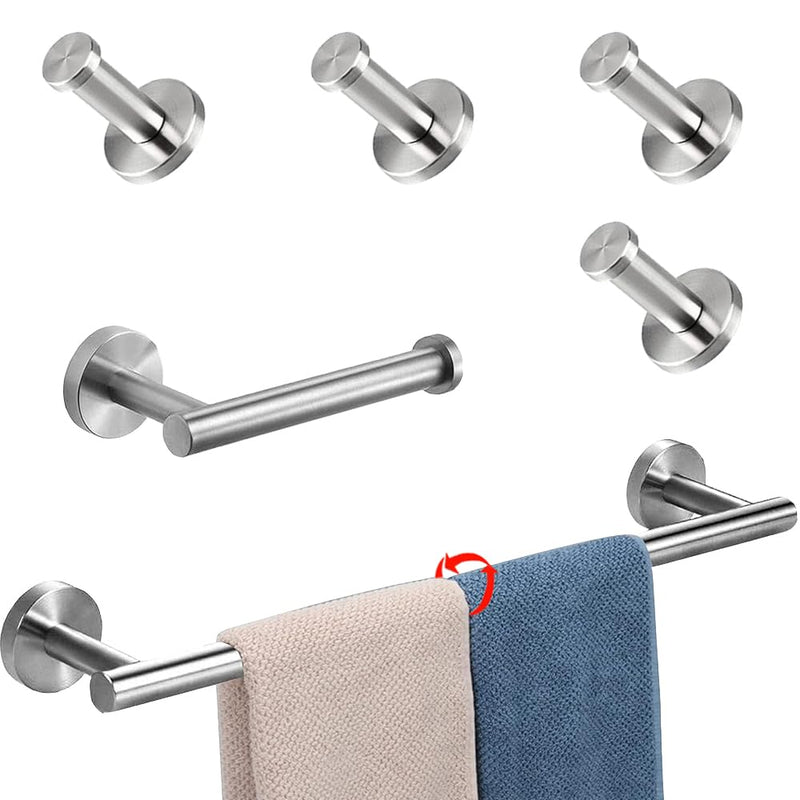 Bathroom Hardware Set 6-Piece SUS304 Stainless Steel Silver