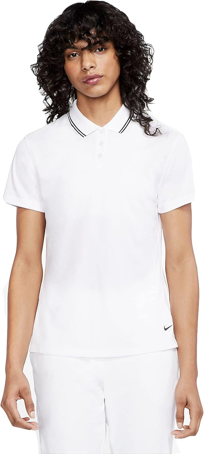 Nike Women's Nike Dri-fit Victory Polo, White/Black/Black, X-Large