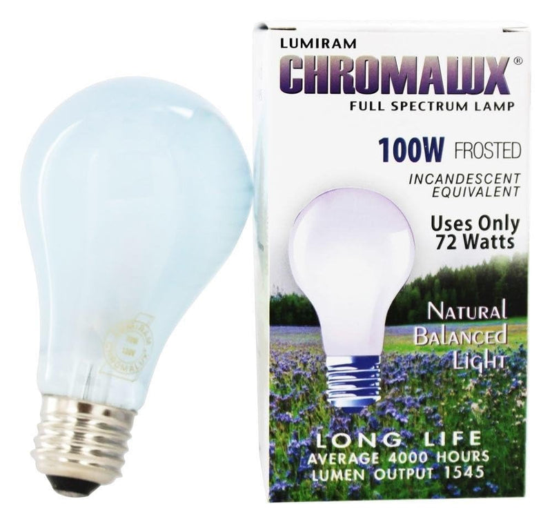 Chromalux 100W Full Spectrum Frosted Light Bulb