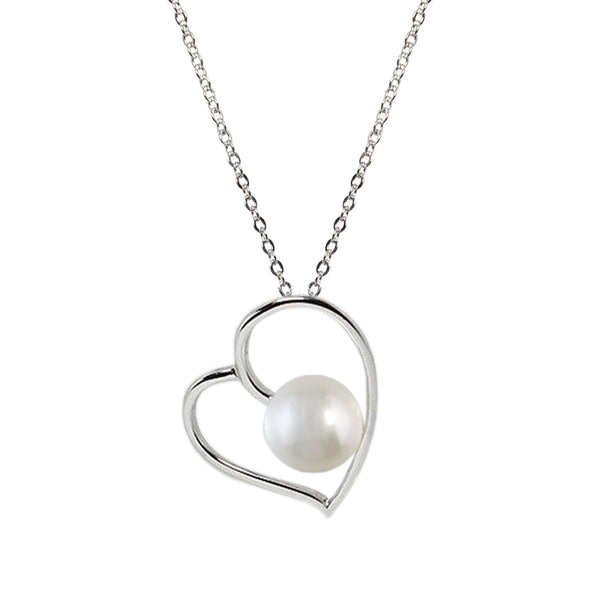 GIVA Love Heart Pendant Necklaces Link Chain for Women 925 Sterling Silver Hypoallergenic Silver, Birthday Anniversary Mother’s Day Jewelry Gift for Mom Women Girls (Pearl, Sterling Silver) (White Pearl Moon, Sterling Silver)