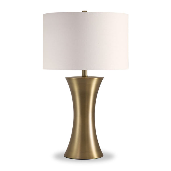 Elegant Henn&hart 24.25 Table Lamp With Linen Shade in Antique Brass