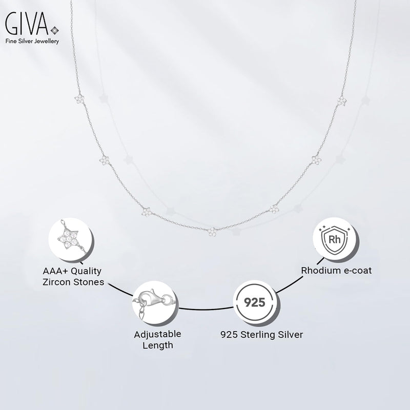 GIVA 925 Sterling Silver Hypoallergenic Zircon Stone Necklace for Women Anniversary