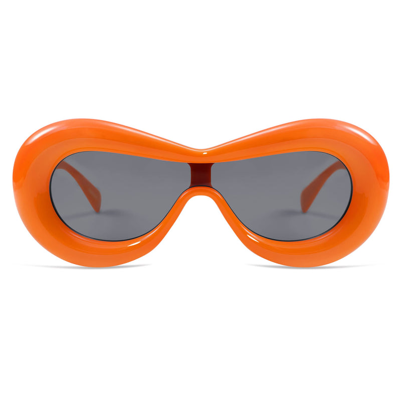 Vanlinker Oversized Thick Aviator Sunglasses - Orange