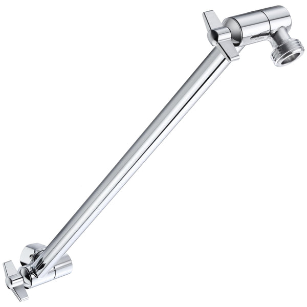 15 Inch Extra Long Adjustable Shower Head Extension Arm With Locking Set Screw