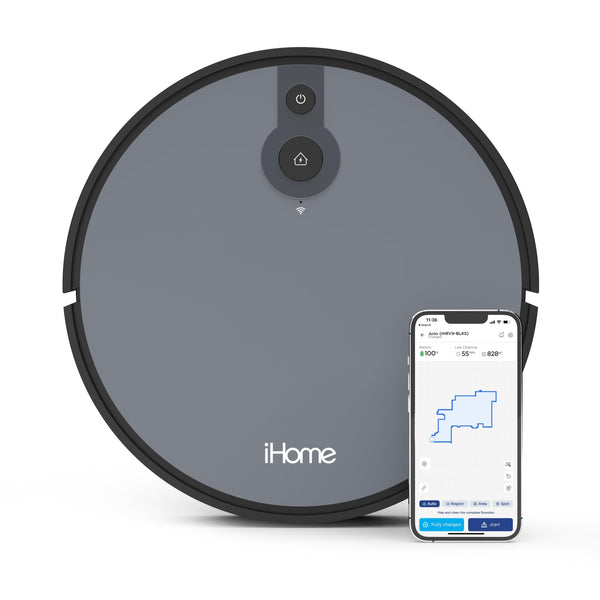 iHome AutoVac Juno Robot Vacuum with Mapping Technology, 120 Minute Runtime, App + Remote Control (Refurbished)