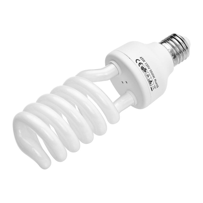 Andoer 45w Spiral Fluorescent Light Bulb 5500k Daylight E27 Socket Studio