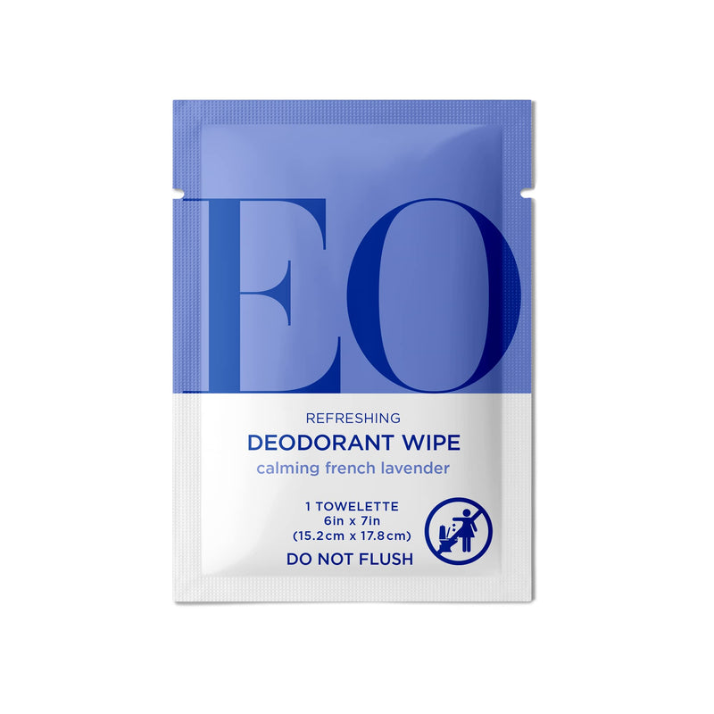 EO Lavender Deodorant Wipes Pack of 12 Organic Essential Oils