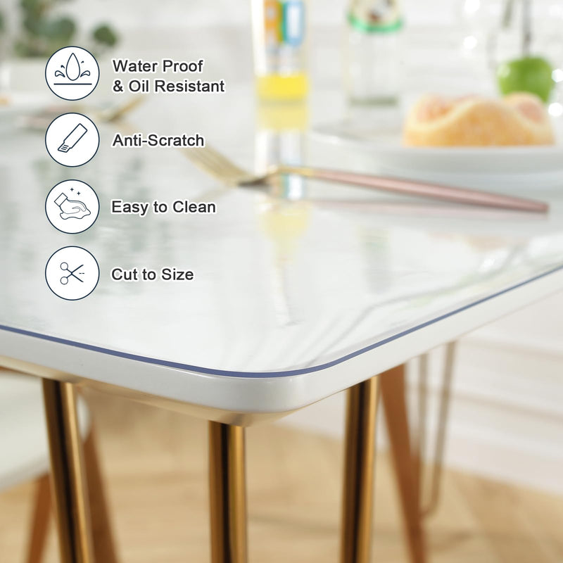 Lovepads 1.5mm Thick Clear Table Protector for Dining Room Table 23x47 Inch