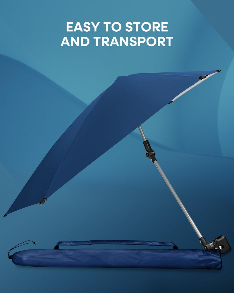 UPF 50+ Adjustable Versa-Brella with Secure Clamp & Carry Case