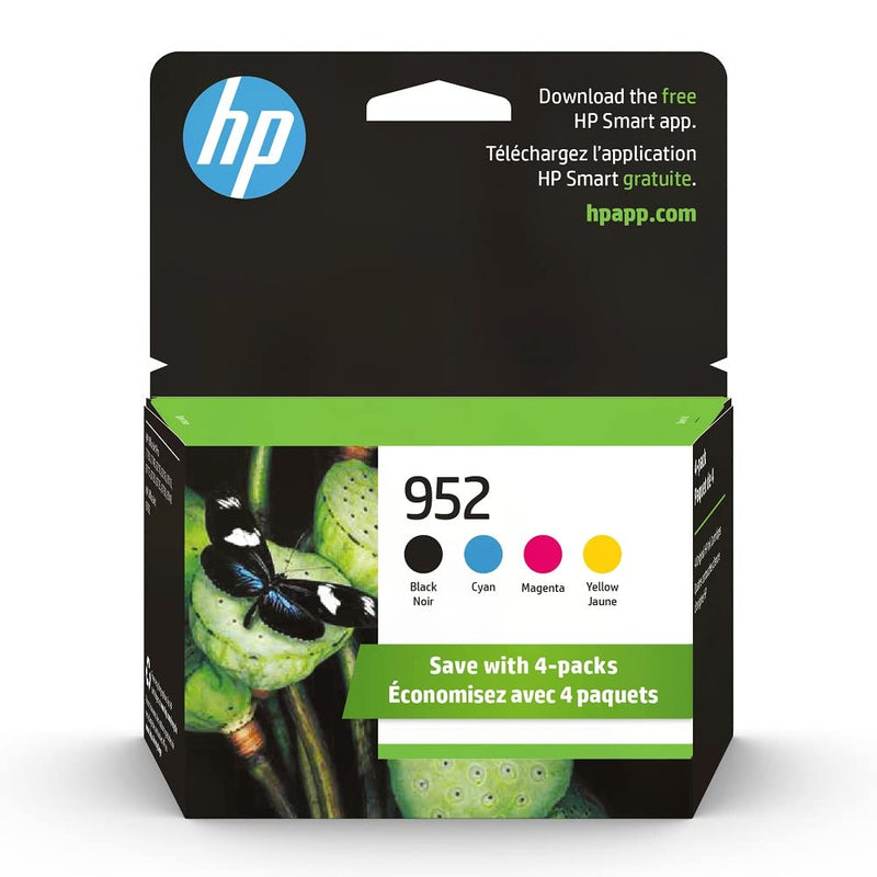 HP 952 Ink Cartridge Set - Black, Cyan, Magenta, Yellow - 4 Pack