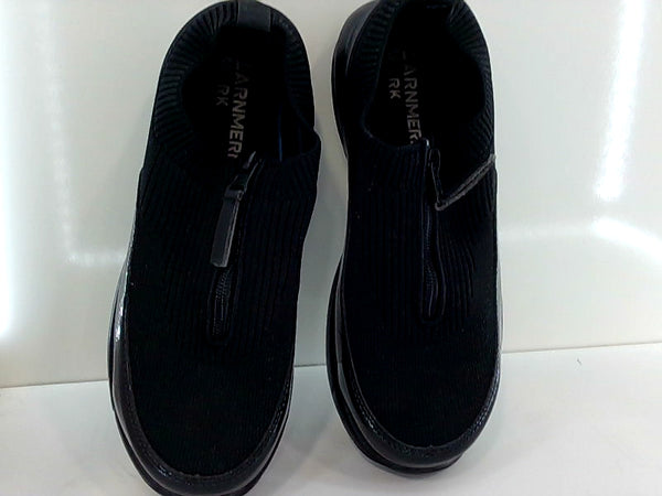 Black Slip-On Shoes with Zipper Closure - Size 7