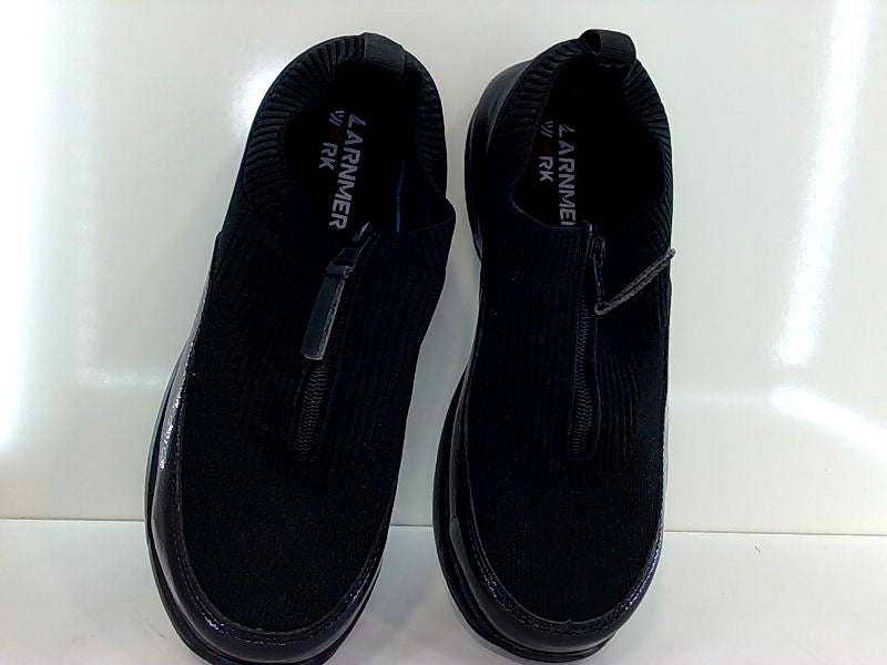 Black Slip-On Shoes with Zipper Closure - Size 7