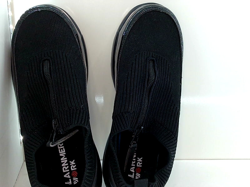 Black Slip-On Shoes with Zipper Closure - Size 7