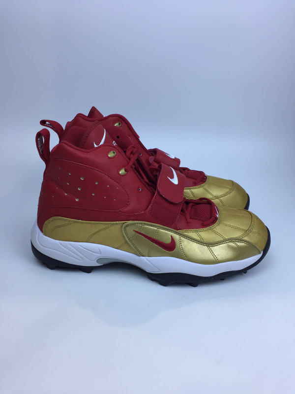 NIKE AIR PRO SHARK STOVE PF GYM RED METALLIC GOLD SIZE 15