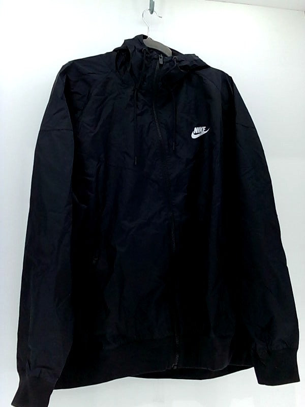 Nike Mens Windrunner Jacket Hooded Zipper Jacket Color Black & white Size XLarge