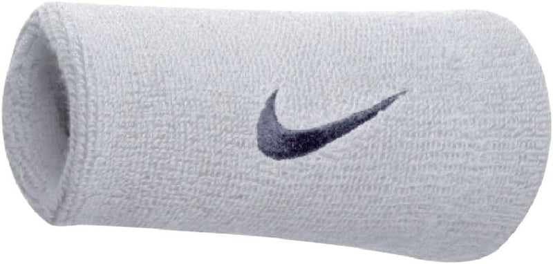 Nike Swoosh Doublewide Wristband White/Obsidian