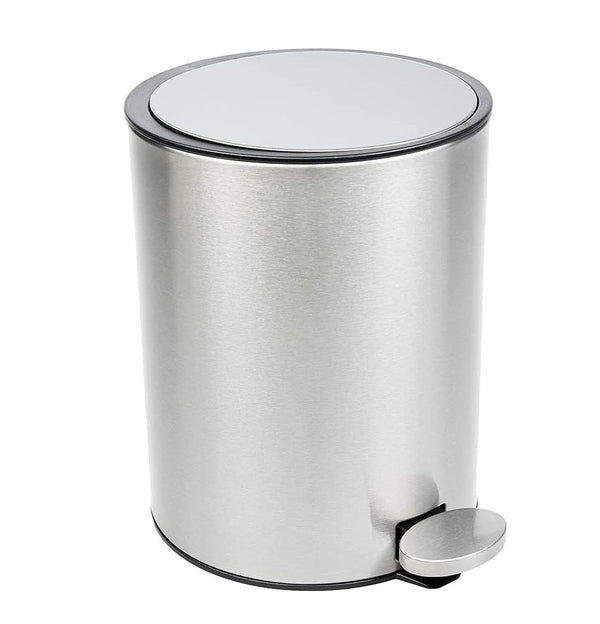 Bathroom Bin 3l â€“ Garbage Can With Lids â€“ Small Pedal Bin For Bathroom, Toilet, Restroom â€“ Stainless Steel Rubbish Waste Trash Can With Removable Inner Bucket (Silver) Color Silver Size 0.8 Gal