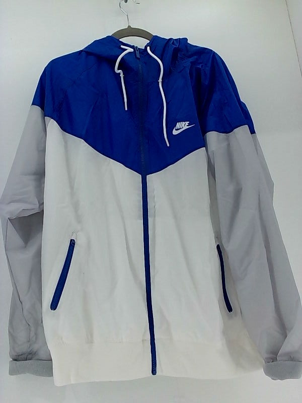 Nike Sportswear Windrunner Men's Jacket Royal & White Hooded Windbreaker XLarge