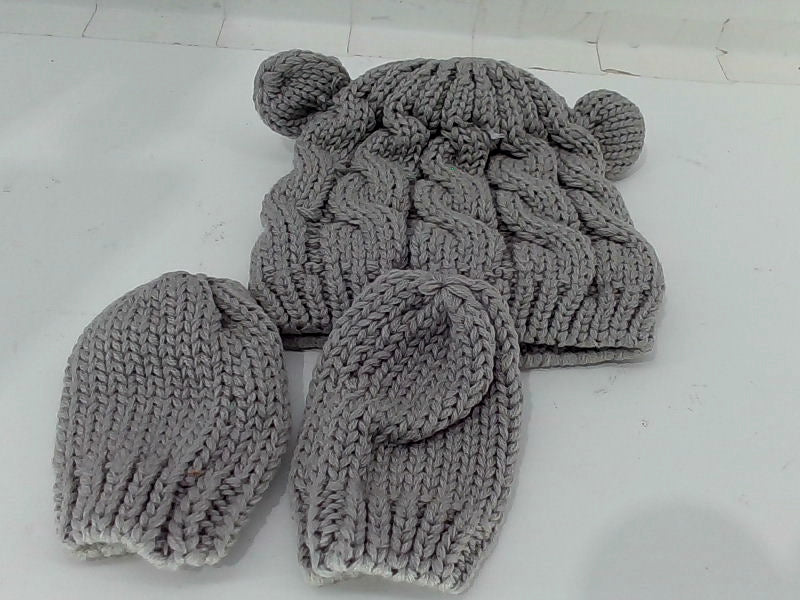 Ezi Closed Knit Baby Hat and Mittens Set