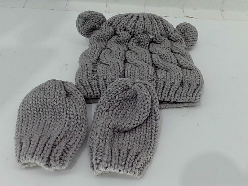 Ezi Closed Knit Baby Hat and Mittens Set