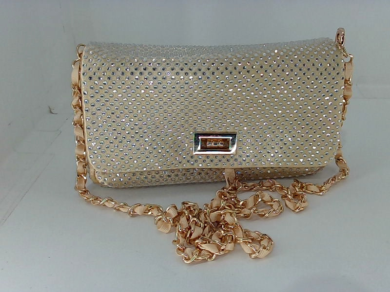 Dexmay Light Gold Rhinestone Evening Purse - Small