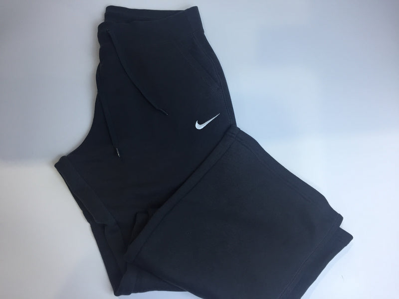 Nike Women's Open Hem Shorts White Fleece Varsity Pants-Medium