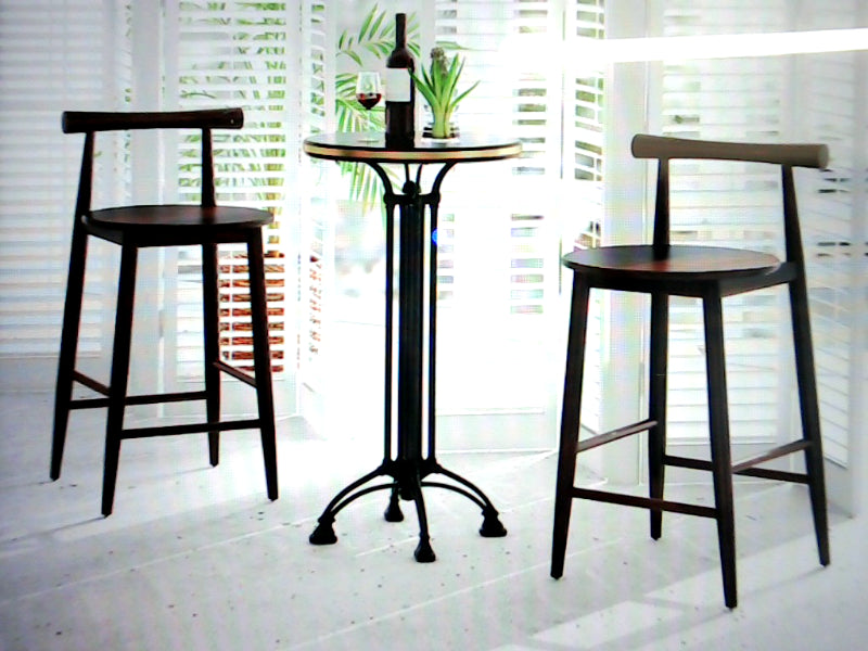 Acacia Wood Counter Bar Stools Set of 2