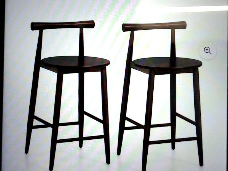 Acacia Wood Counter Bar Stools Set of 2