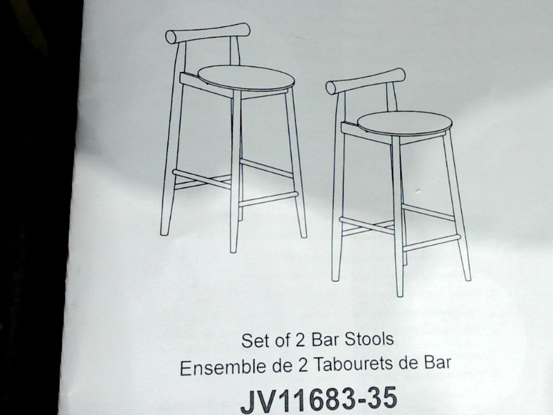 Acacia Wood Counter Bar Stools Set of 2