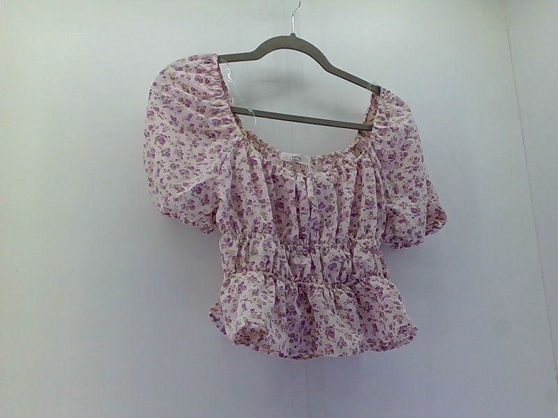 Floral Puffy Sleeve Blouse Medium