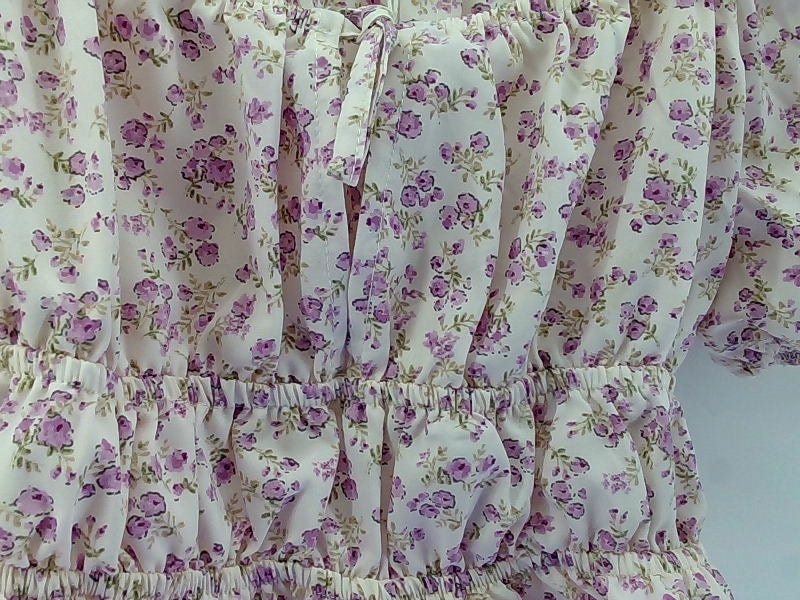 Floral Puffy Sleeve Blouse Medium