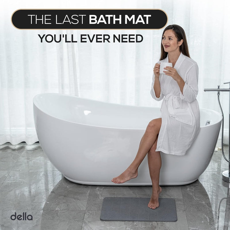 Della Premium Stone Bath Mat - Super Absorbent Diatomaceous Earth Shower Mat  